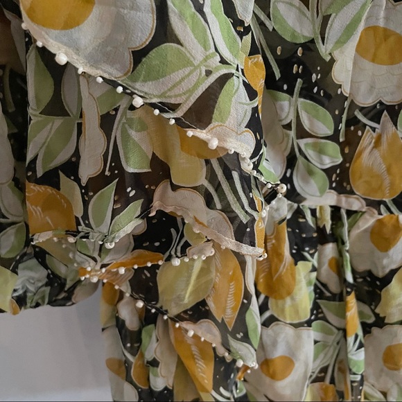 Floral Kate moss x top shop flowy bohemian style peasant long sleeve dress - Picture 10 of 13